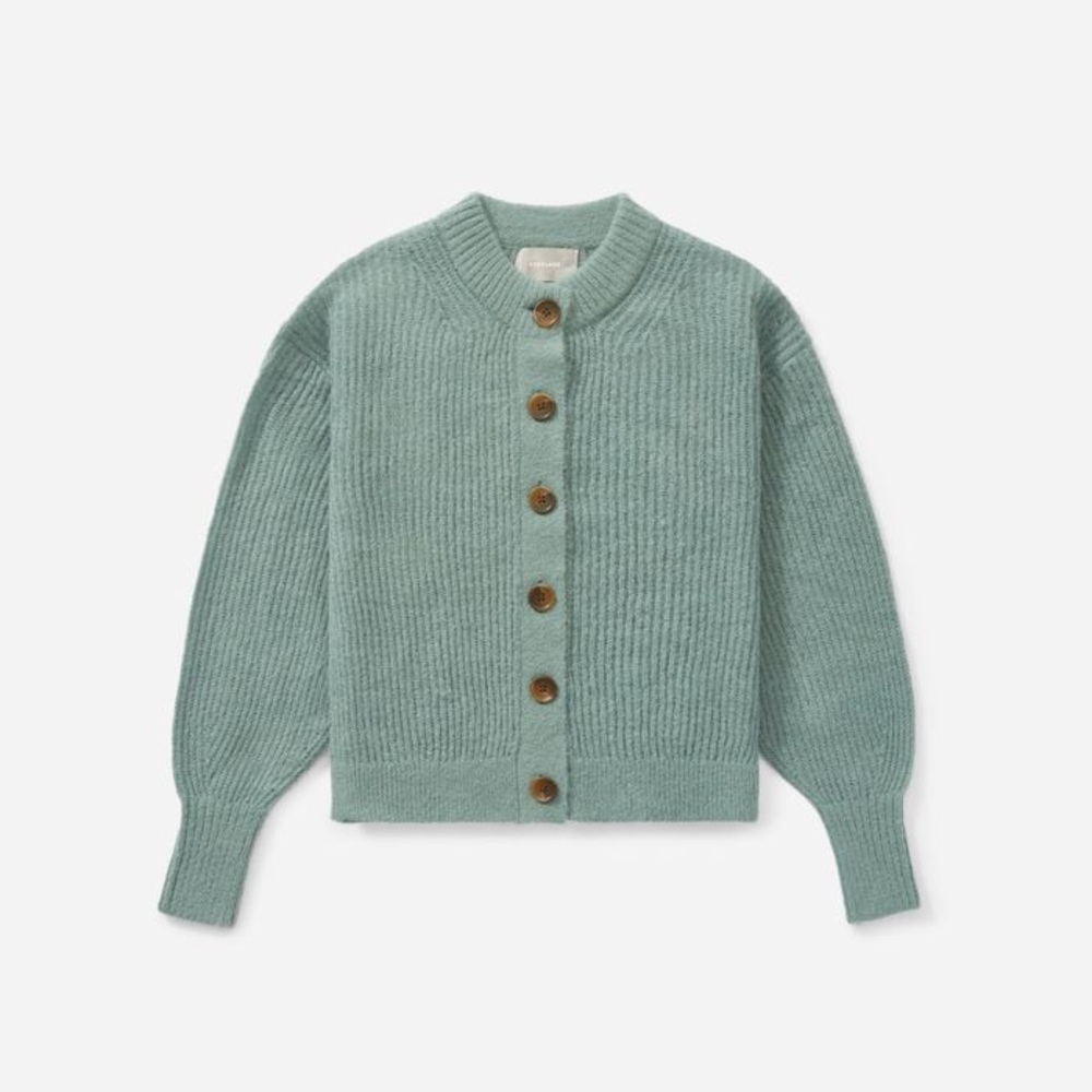 EVERLANE Cropped Alpaca Cardigan - POMONA GREEN